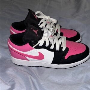Black and Pink Jordan 1s low